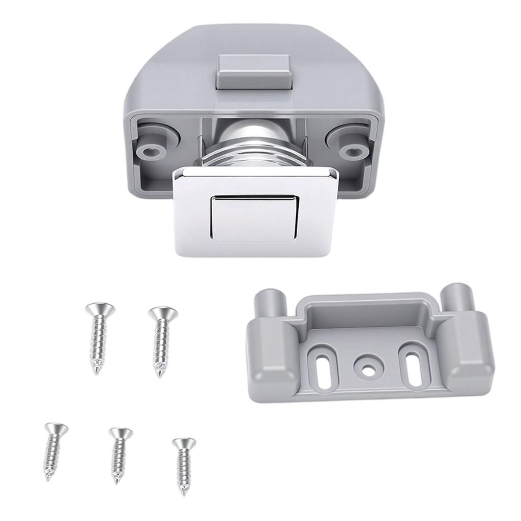 RV Push Cabinet Lock Zinc Alloy Keyless RV Push Button Cabinet Lock for Yachts Travel Trailers