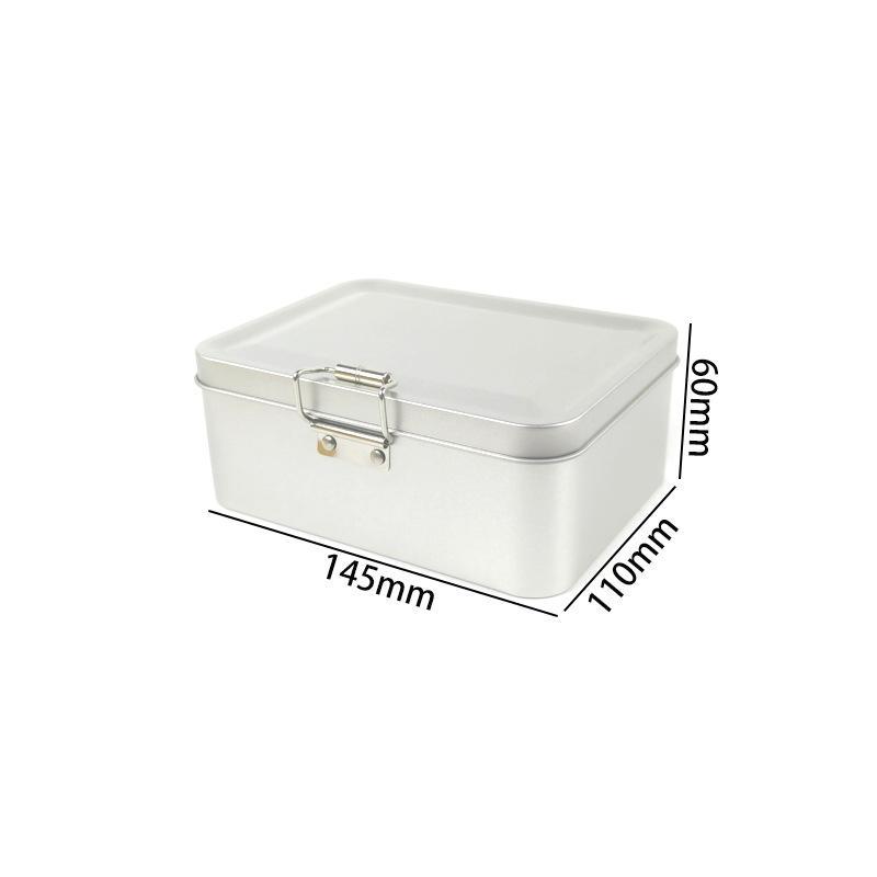 Buckle Clasp Metal Storage Tin Box Food Safe Iron Container with Lid for Homemade Cookies Candies Holiday Gift Packaging