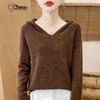Zhenxu Women's 100% Merino Wool Hooded Sweater