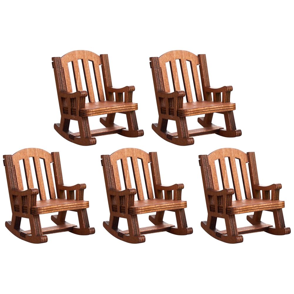 

Mini Handmade Micro Rocking Chair Cute Home Office Desktop Decoration Ornament