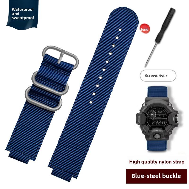 GW9400 Modified Nylon Watch Band For Casio G-SHOCK 3410 GW9300 nylon canvas Strap 24*16mm Sports Waterproof Bracelet Accessories