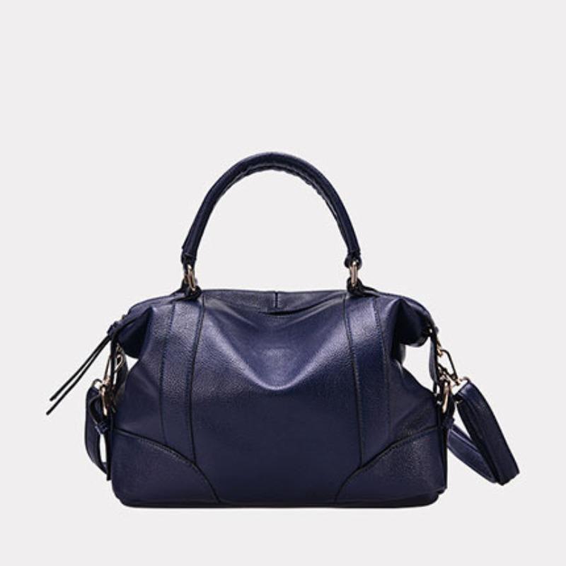 Simple and Versatile Large Capacity Genuine Leather Shoulder Bag Cowhide Commuter Ladies Diagonal Bag