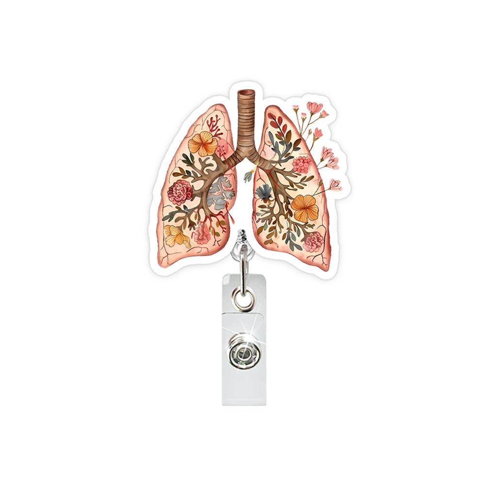 Creative Lung Organs Badge Reels Retractable Badge Holder Retractable Keychain Badge Reel Id Badge Holder Clip Key Ring
