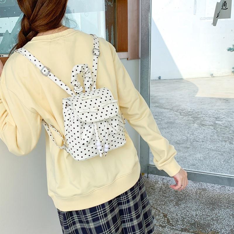Pu Soft Leather Backpack For Women With Bow Knot Closure And Daily Use