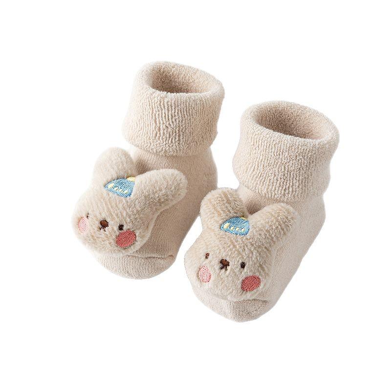 Kuschelige, mit Baumwollfleece gefütterte Babysocken für 0-3 Jahre - Warmer Frottee, Wadenlang, Herbst/Winter