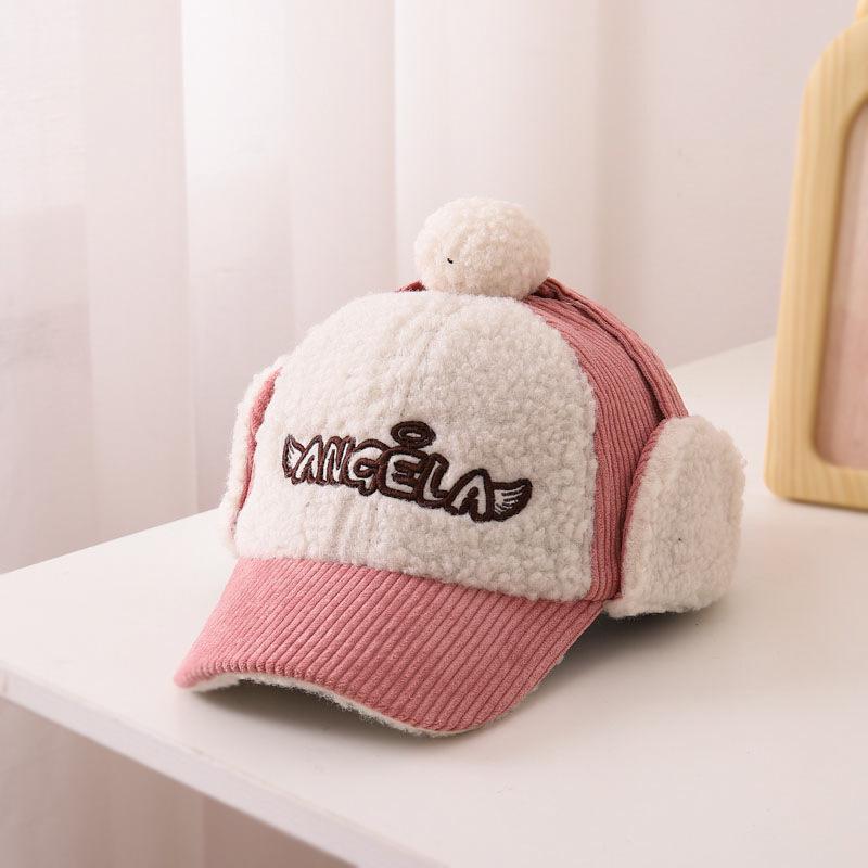 Children's Winter Duckbill Baseball Cap with Ear Protection - Korean Style, Trendy Design for Girls, Ages 2-6