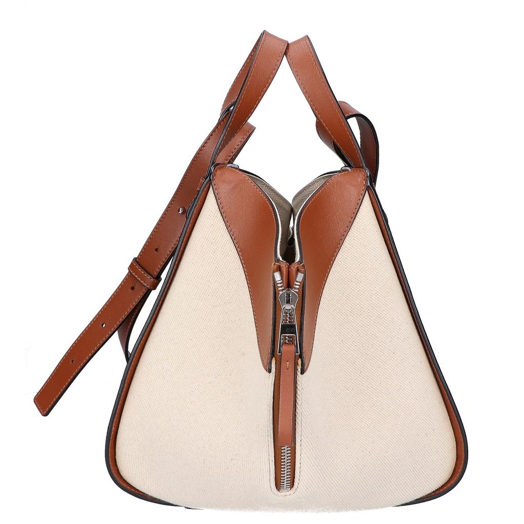 LOEWE A538S35X27 Leather x Canvas Hammock, Small, 2-Way Shoulder bag Tan x NaturalUsed