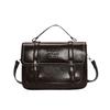 Texture Fashionable Retro Work Commuter Briefcase Bag Women's 2025 Autumn and Winter New Oil Wax Leather Crossbody Small Square Bag