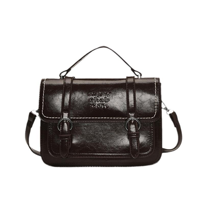 Textura módní retro pracovní taška aktovka dámská 2025 podzim a zima nová olejovaná voskovaná kůže crossbody malá čtvercová taška