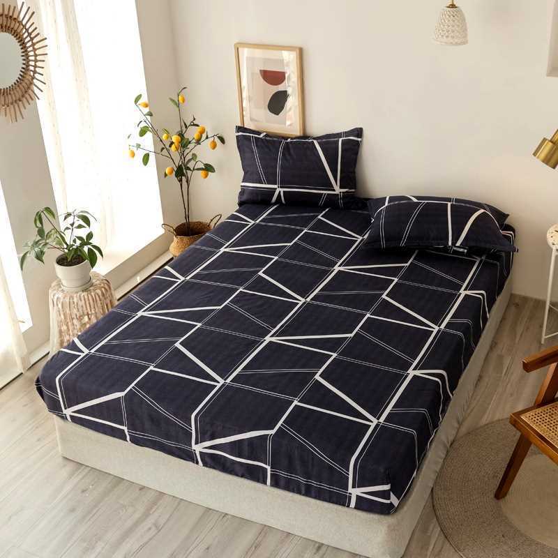 Home Textile Fashion Printed Fitted Sheet 1pcs Four Corner Elastic Band Bed Sheet Mattress Cover (Without Pillowcase)