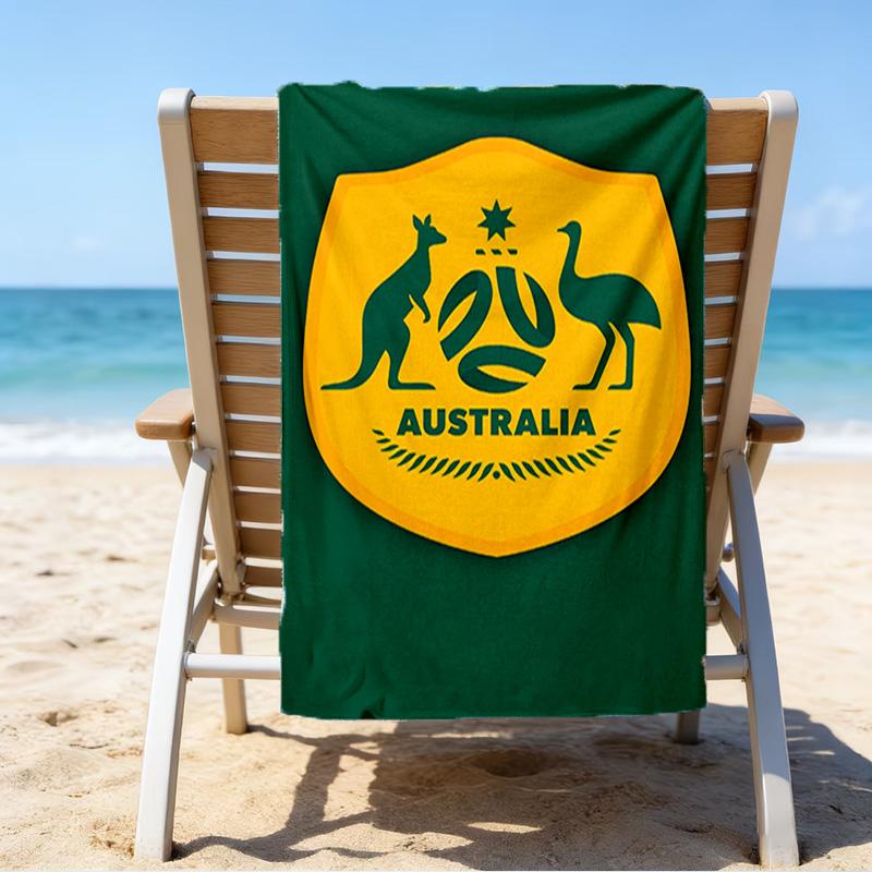 Asciugamano da Spiaggia in Microfibra con Emblema dello Stemma dell'Australia, Leggero e Asciugatura Rapida, per Viaggi Estivi, Essenziale per la Spiaggia, Piscina all'Aperto