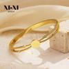 18K Gold-Plated European INS Style Stainless Steel Bracelet with Tiny Diamonds