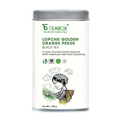 Siyah çay Darjeeling Lopchu Altın Portakal Pekoe (100 gram), Darjeeling Lopchu Altın Portakal Pekoe Siyah Çay, Çay Kutusu