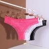 Low Waist Mesh Briefs Women Bow Flower Romantic T Panties Fashion Mesh Sheer Lace Thong  Home