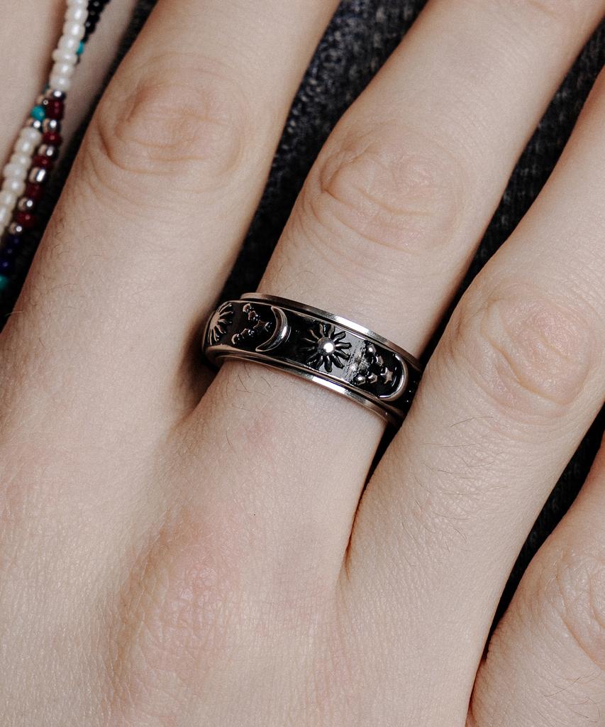 Scalettoblack Ram019 Sun Moon Star Ring #