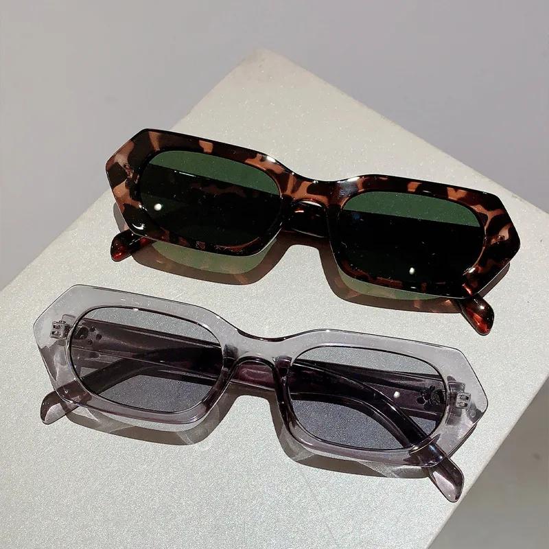 Small Frame Vintage Irregular Square Sunglasses Women For Men Luxury Brand Designer Rivet Sun Glasses Popular Punk Shades UV400