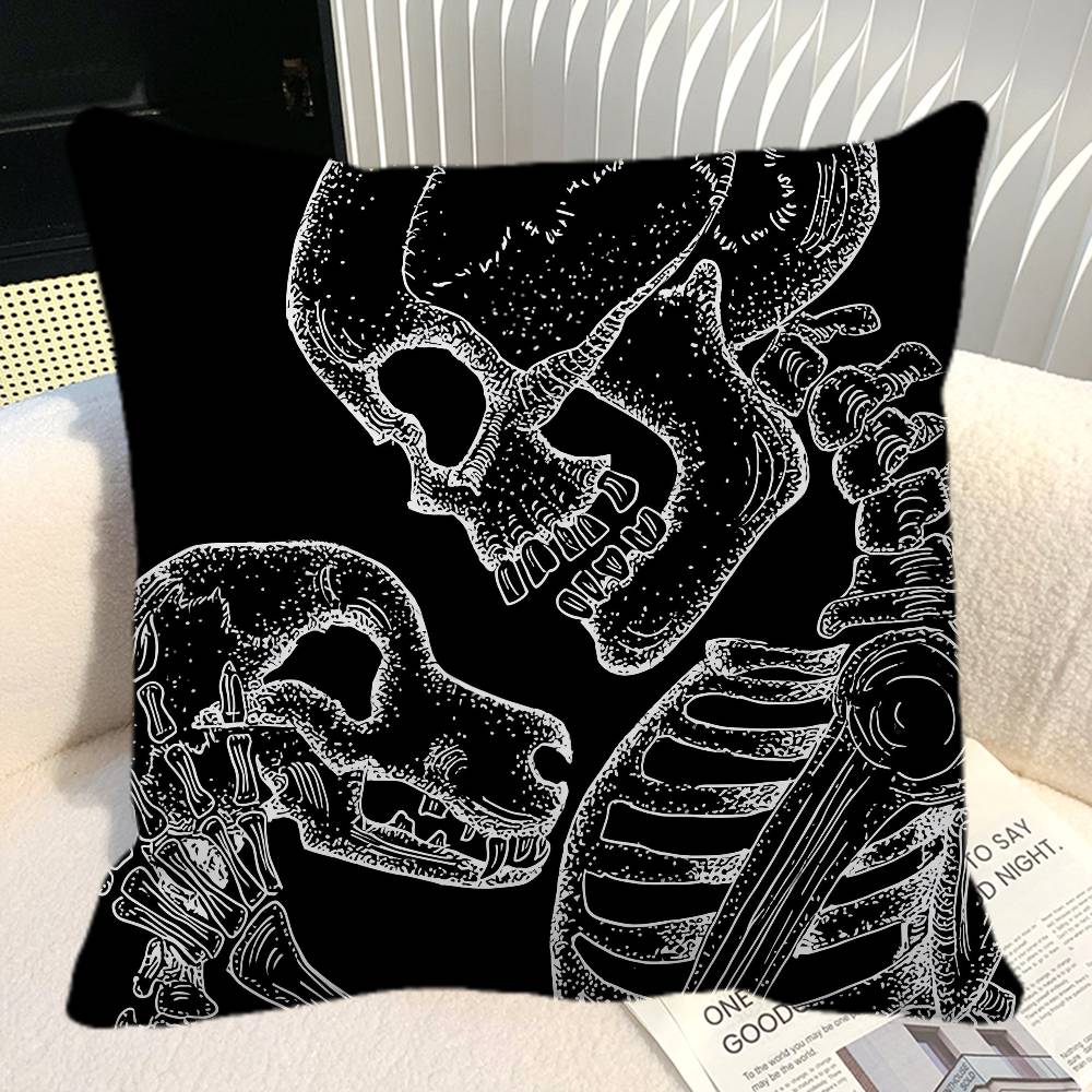 Simple Skull Love Married In Love Pillow Case Square Pillow Bedroom Sofa Leisure Comfort Cushion Car Home Decoration