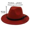 White & Black Panama Jazz Hat with Imitation Wool Wide Brim - Women's Autumn/Winter British Style