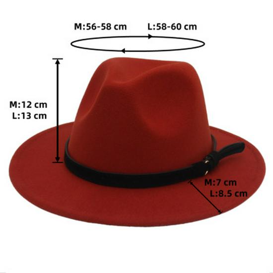 White & Black Panama Jazz Hat with Imitation Wool Wide Brim - Women's Autumn/Winter British Style