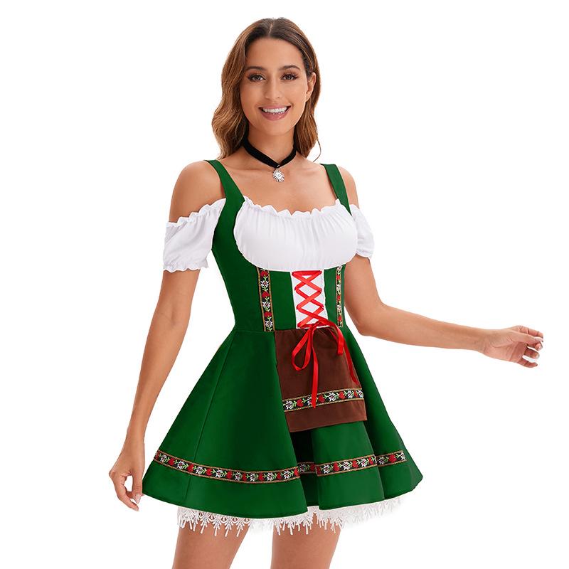 2026 Oktoberfest Dirndl Costume: Multi-Color German Cosplay Dress for Munich Performances
