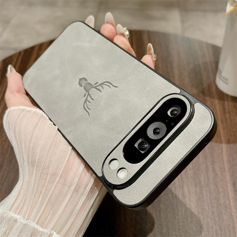 Luxury Faux Leather Case For Google Pixel 10 9 8 7 Pro XL A 9A 9 Pro For Pixel 7 8 9 10 Pro XL A 9A 8A 7A Deer head Phone Cover