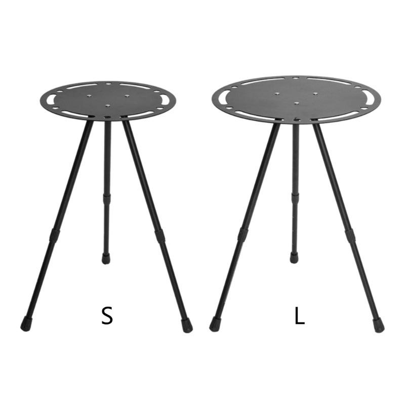 Outdoor Folding Round Table Adjustable Height Small Folding Camping Table