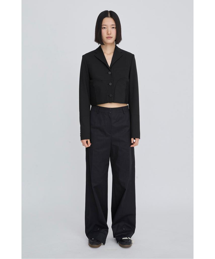 RECODE Layered Waist Panel Detail Hem Pants Rqpas26525Bkx