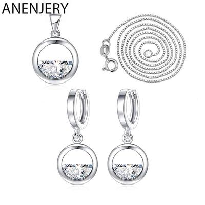 Zirkonia Waterdruppel Ketting+Oorbellen Voor Vrouwen Sieraden Sets Beste Cadeau