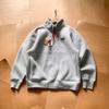 High-Quality Mens Half-Zip Stand Collar Sweatshirt Trendy Casual Couple Outerwear