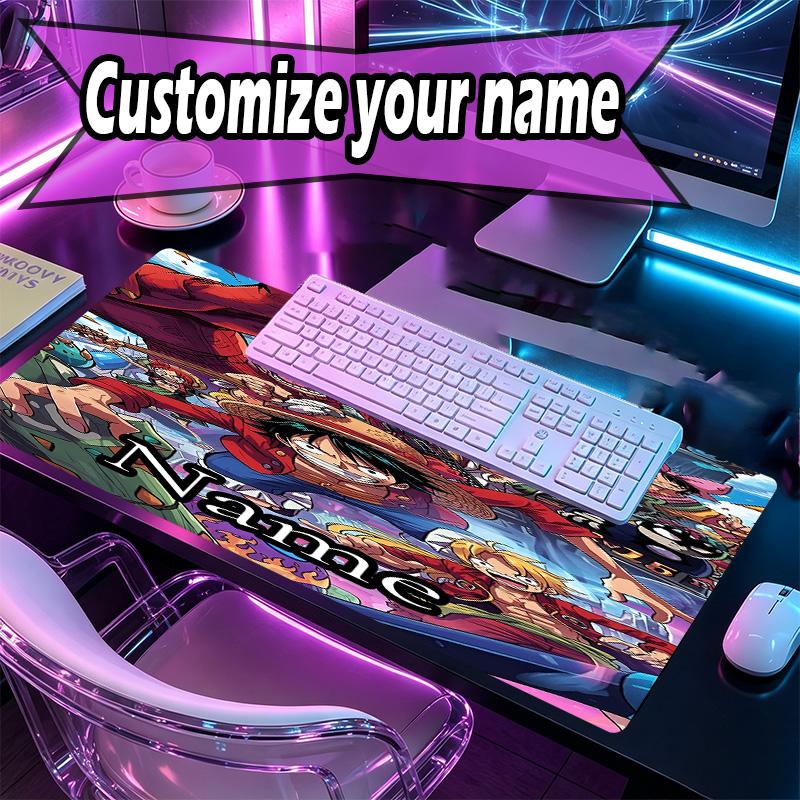 Custom Name Personalized Anime Pattern Mousepad, Laptop PC Desk Mat, Decorative Desk Mat for Home Keyboard Pad Gift