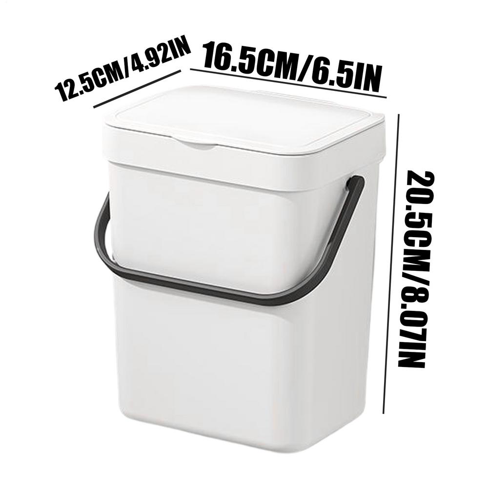 Cabinet Door Trash Can with Lid Double-Opening Wall Trash Container Kitchen Trash Bin for Waste Garbage Disposal Counter