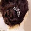 Rhinestone Pearl U-Shaped Hairpin Comb for Updo Fixing