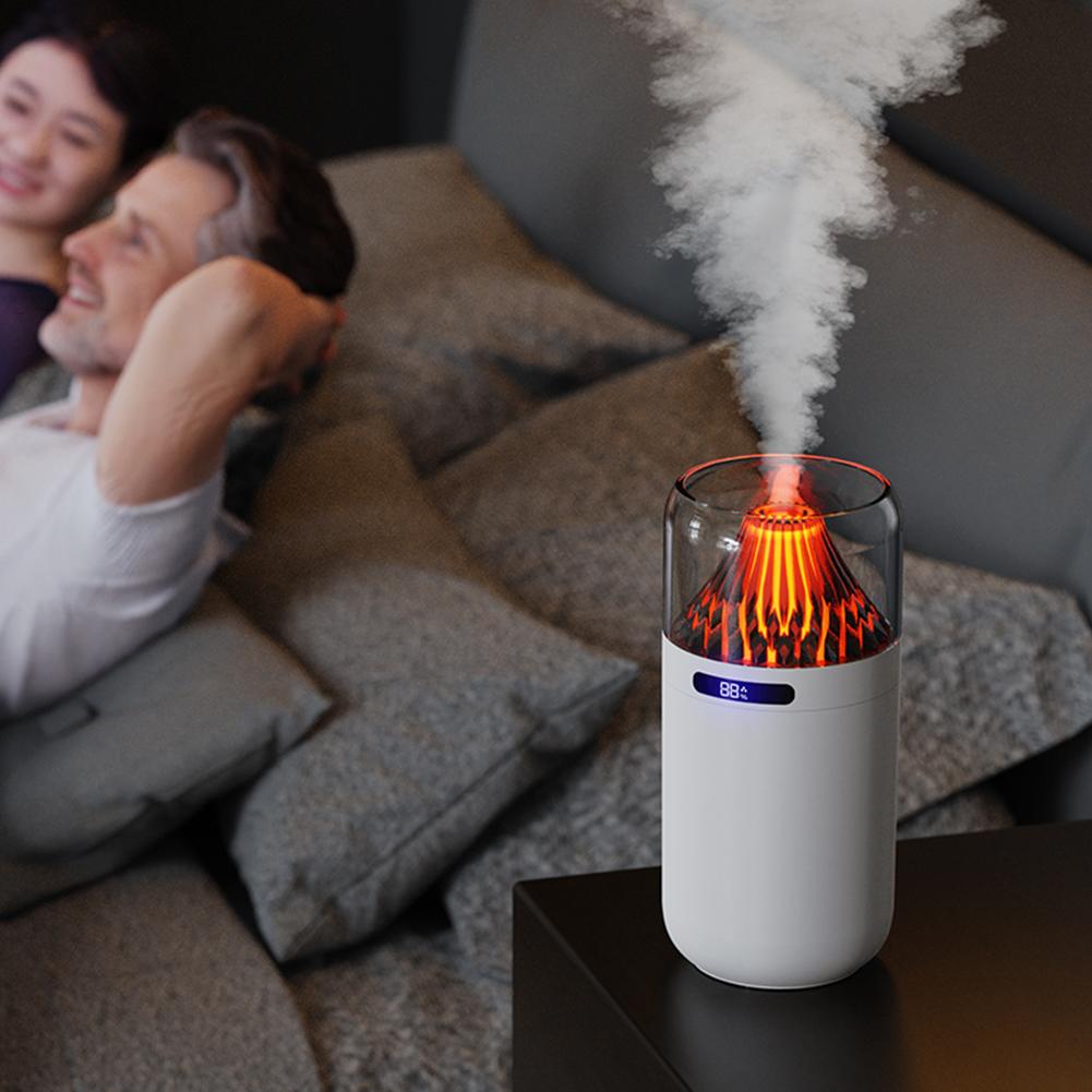 Humidificateur d'air volcanique avec lumière de nuit colorée, 3 modes de brume, diffuseur d'huiles essentielles aromatiques pour la décoration intérieure de voiture