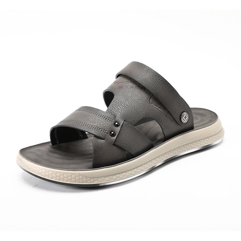 

Модные брендовые сандалии, новые летние легкие мужские туфли из натуральной кожи, удобные пляжные сандалии для отдыха на природе, модная повседневная обувь, кроссовки 44 серый