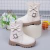 Fashion 2024 Girls Boots Bowkont Children Fashion Buckle Cool Solid Color Toddler Girls Shoes Casual Short Boots Korean Princess Shoes