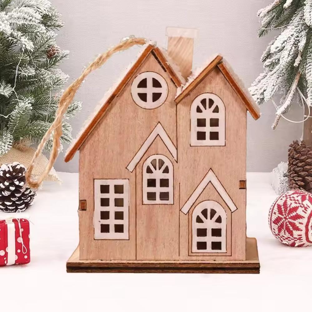Világító Karácsonyfa Ház Medál Fa Karácsonyi Falu Ház Figurája Ajándék