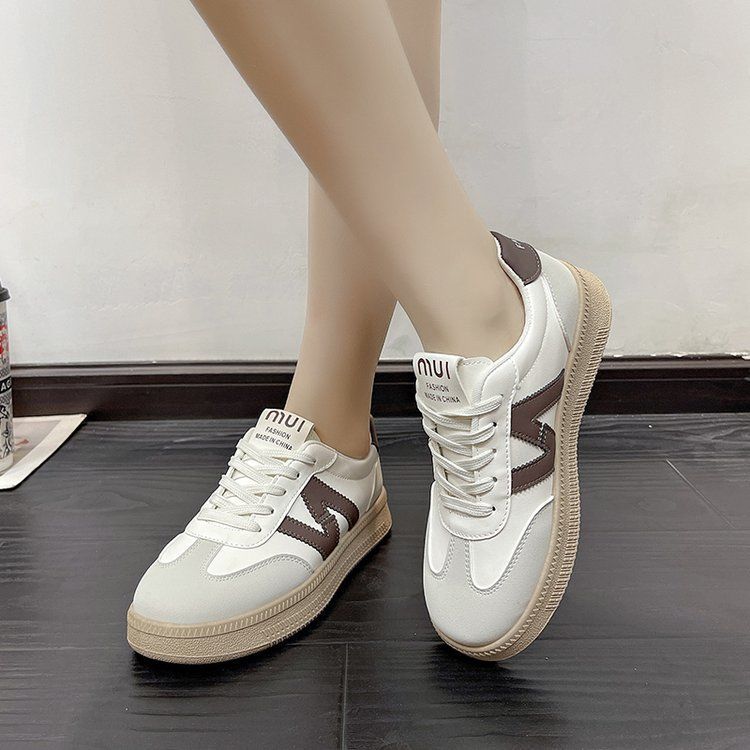 

Новые легкие немецкие тренировочные белые туфли с толстой подошвой в иностранном стиле, универсальные повседневные спортивные туфли для сноубординга в стиле ретро с мягкой подошвой 40 хаки