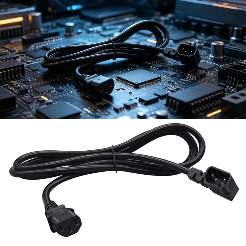 IEC C14 To C13 Left Angle Power Cord 3 Prong Power Cable For Server PDU Computer Monitor And Electronic Equipment