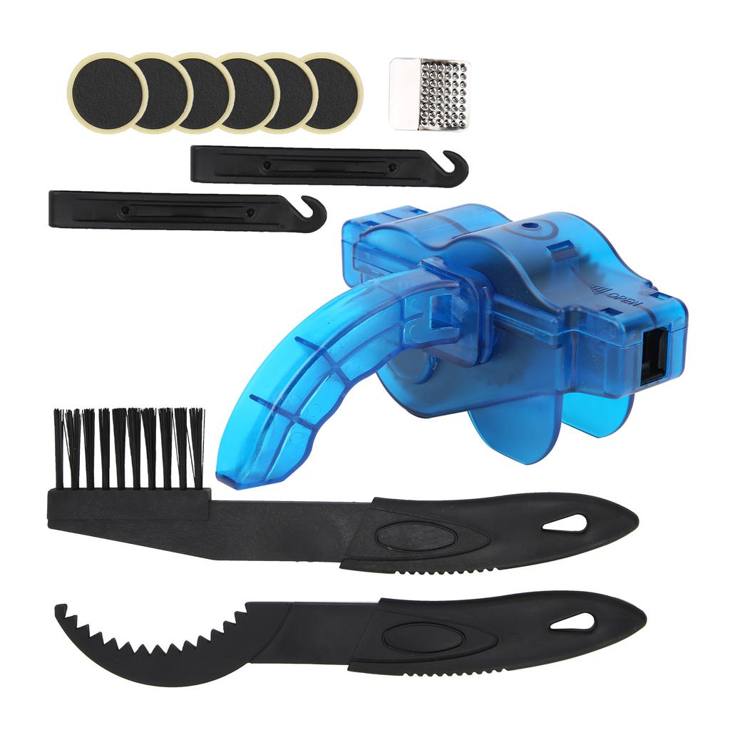 Bicycle Chain Scrubber Brush Cleaning Kit Bike Tire Repair Set Maintenance Accessory