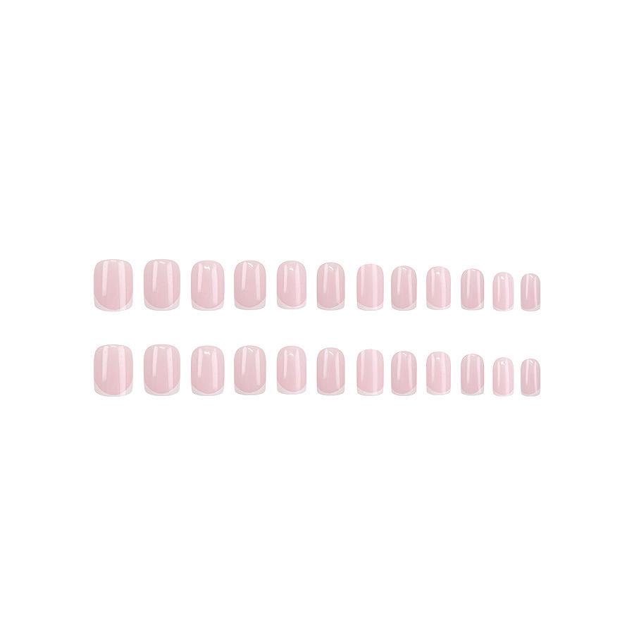 Pink & White Manicure Set: Cute, Simple European & American Style Wearable False Nails