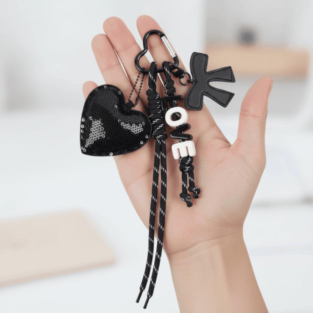 Bag Accessories Love Keychain Heart-shaped Braided Rope Pendant Love Pendant  Birthday Gift