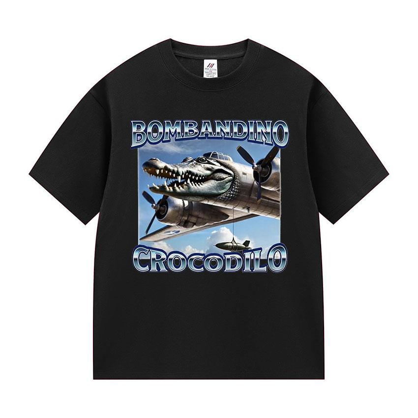 

Bombardiro Crocodilo Funny Brain Rot Meme T Shirts Men Vintage Oversized print T-Shirt Unisex summer High Quality Cotton T Shirt 4XL