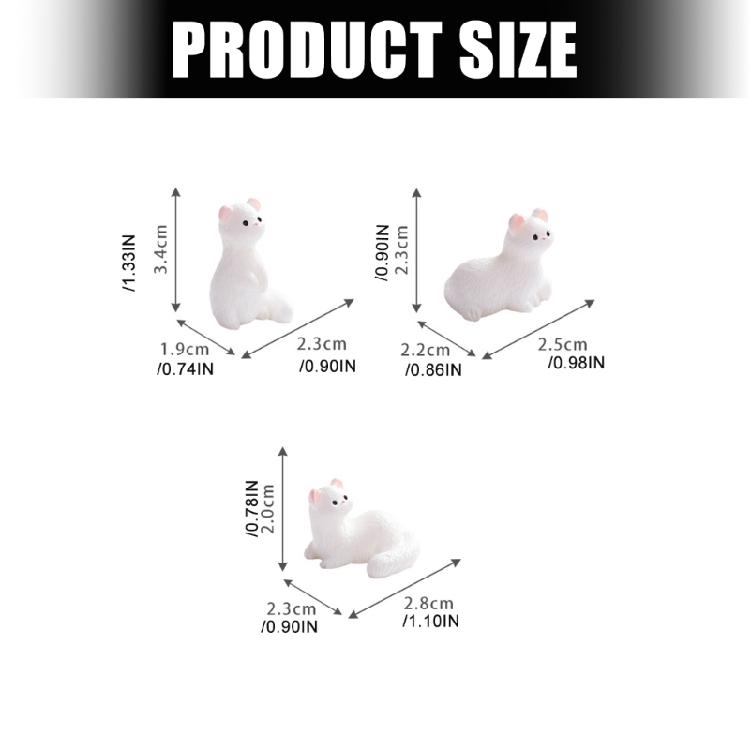 Small Scene Animal Figure Set of 3 for Desktop and Shelf Styling, Three Pose Display Accent for Windowsill Placement and Home Corner