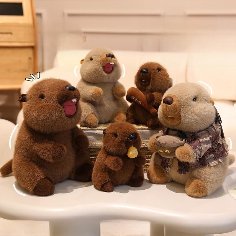 Animal Nezha Marmot Plush Toy Stuffed Doll Bedroom Decoration Cartoon Gift Kids