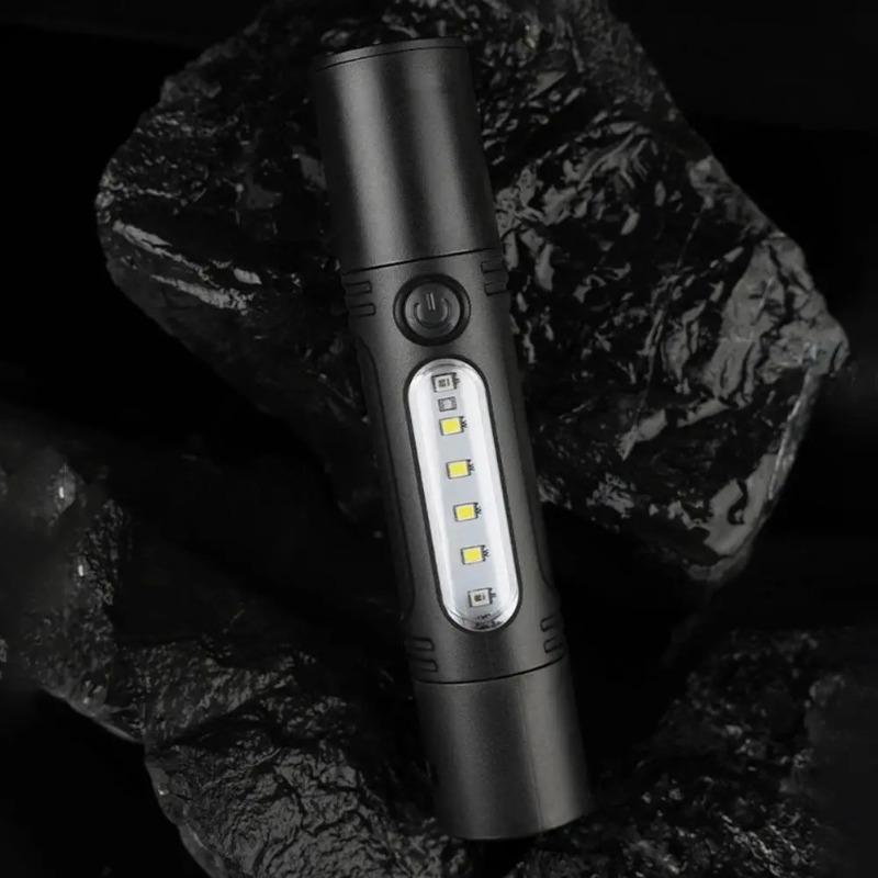 Mini Portable LED Flashlight Key Torch Camping Light Outdoor Waterproof Ultralight Fishing Hiking Emergency Lamp With Whistle