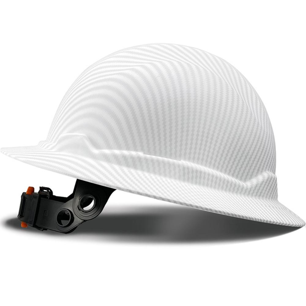 Carbon Fiber Color Large Brim Non-porous Smash-proof Comfortable Hard Hat Construction Site Construction Sunscreen Helmet