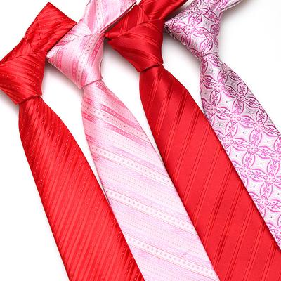 Men'S Formal Wedding Business Tie 8Cm Groom Wedding Banquet Burgundy Tie Hand Zipper Men And Women