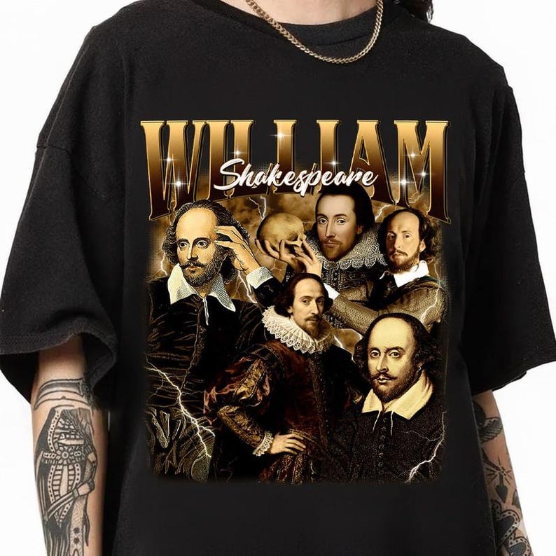 Retro William Shakespeare Unisex T-Shirt, William Shakespeare Vintage 90s T-Shirt, Funny William Shakespeare Tee S