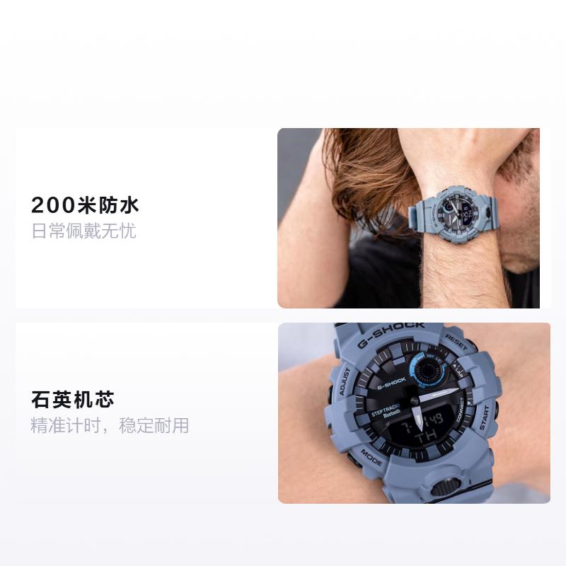 

CASIO G-SHOCK G-SQUAD series fashionable waterproof and shockproof Bluetooth sports smart Quartz resin strap same style for men and wom GBA-800UC-2APR синий
