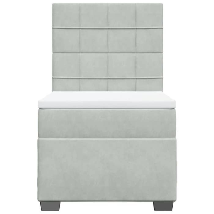 Maison Exclusive - Sommier à lattes de lit et matelas Gris clair 90x190 cm Velours